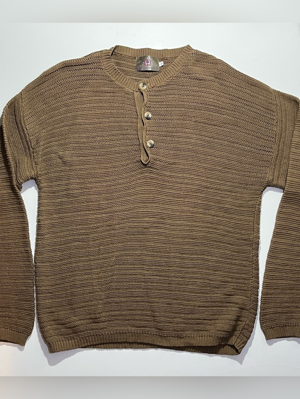 Men’s The Territory Ahead Heavy Long Sleeve Cotton Knit Sweater, Large, Beige